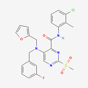 N-(3-chloro-2-methylphenyl)-5-[(3-fluorobenzyl)(furan-2-ylmethyl)amino]-2-(methylsulfonyl)pyrimidine-4-carboxamide