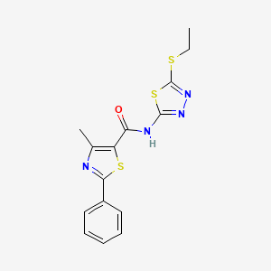 N-[5-(ethylsulfanyl)-1,3,4-thiadiazol-2-yl]-4-methyl-2-phenyl-1,3-thiazole-5-carboxamide