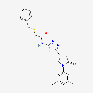 2-(benzylsulfanyl)-N-{5-[1-(3,5-dimethylphenyl)-5-oxopyrrolidin-3-yl]-1,3,4-thiadiazol-2-yl}acetamide