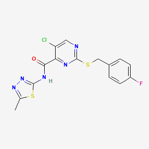 5-chloro-2-[(4-fluorobenzyl)sulfanyl]-N-(5-methyl-1,3,4-thiadiazol-2-yl)pyrimidine-4-carboxamide