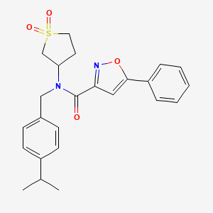 N-(1,1-dioxidotetrahydrothiophen-3-yl)-5-phenyl-N-[4-(propan-2-yl)benzyl]-1,2-oxazole-3-carboxamide