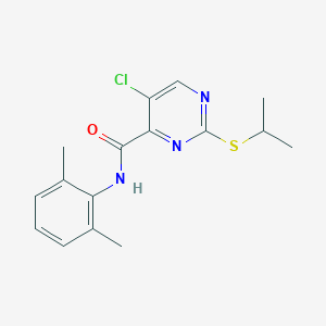 molecular formula C16H18ClN3OS B11371367 5-chloro-N-(2,6-dimethylphenyl)-2-(propan-2-ylsulfanyl)pyrimidine-4-carboxamide 