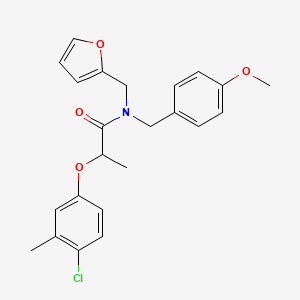 2-(4-chloro-3-methylphenoxy)-N-(furan-2-ylmethyl)-N-(4-methoxybenzyl)propanamide