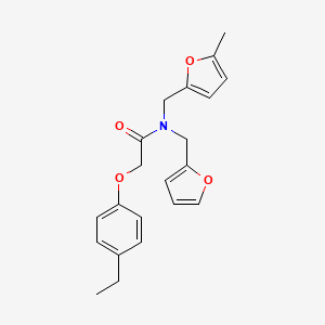 molecular formula C21H23NO4 B11371392 2-(4-ethylphenoxy)-N-(furan-2-ylmethyl)-N-[(5-methylfuran-2-yl)methyl]acetamide 