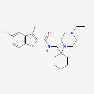 molecular formula C23H32ClN3O2 B11371394 5-chloro-N-{[1-(4-ethylpiperazin-1-yl)cyclohexyl]methyl}-3-methyl-1-benzofuran-2-carboxamide 