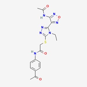 2-({5-[4-(acetylamino)-1,2,5-oxadiazol-3-yl]-4-ethyl-4H-1,2,4-triazol-3-yl}sulfanyl)-N-(4-acetylphenyl)acetamide