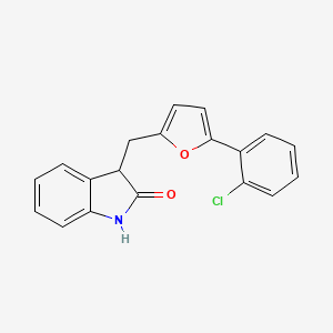 molecular formula C19H14ClNO2 B11371421 3-{[5-(2-chlorophenyl)furan-2-yl]methyl}-1,3-dihydro-2H-indol-2-one 