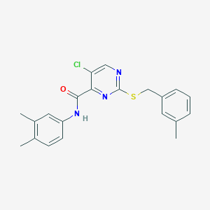 molecular formula C21H20ClN3OS B11371430 5-chloro-N-(3,4-dimethylphenyl)-2-[(3-methylbenzyl)sulfanyl]pyrimidine-4-carboxamide 