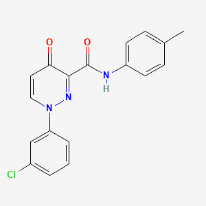 molecular formula C18H14ClN3O2 B11371439 1-(3-chlorophenyl)-N-(4-methylphenyl)-4-oxo-1,4-dihydropyridazine-3-carboxamide 