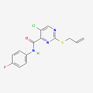 5-chloro-N-(4-fluorophenyl)-2-(prop-2-en-1-ylsulfanyl)pyrimidine-4-carboxamide