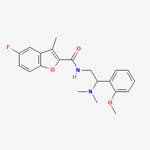 molecular formula C21H23FN2O3 B11371468 N-[2-(dimethylamino)-2-(2-methoxyphenyl)ethyl]-5-fluoro-3-methyl-1-benzofuran-2-carboxamide 