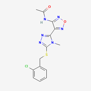 N-(4-{5-[(2-chlorobenzyl)sulfanyl]-4-methyl-4H-1,2,4-triazol-3-yl}-1,2,5-oxadiazol-3-yl)acetamide