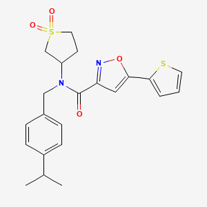 N-(1,1-dioxidotetrahydrothiophen-3-yl)-N-[4-(propan-2-yl)benzyl]-5-(thiophen-2-yl)-1,2-oxazole-3-carboxamide