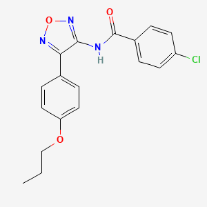 molecular formula C18H16ClN3O3 B11371494 4-chloro-N-[4-(4-propoxyphenyl)-1,2,5-oxadiazol-3-yl]benzamide 