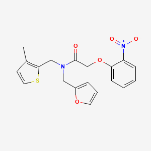 N-(furan-2-ylmethyl)-N-[(3-methylthiophen-2-yl)methyl]-2-(2-nitrophenoxy)acetamide