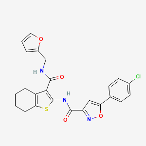 molecular formula C24H20ClN3O4S B11371520 5-(4-chlorophenyl)-N-{3-[(furan-2-ylmethyl)carbamoyl]-4,5,6,7-tetrahydro-1-benzothiophen-2-yl}-1,2-oxazole-3-carboxamide 