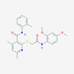 2-({2-[(2,4-dimethoxyphenyl)amino]-2-oxoethyl}sulfanyl)-4,6-dimethyl-N-(2-methylphenyl)pyridine-3-carboxamide