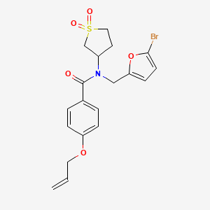 molecular formula C19H20BrNO5S B11371556 N-[(5-bromofuran-2-yl)methyl]-N-(1,1-dioxidotetrahydrothiophen-3-yl)-4-(prop-2-en-1-yloxy)benzamide 