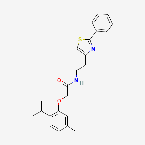 molecular formula C23H26N2O2S B11371588 2-[5-methyl-2-(propan-2-yl)phenoxy]-N-[2-(2-phenyl-1,3-thiazol-4-yl)ethyl]acetamide 