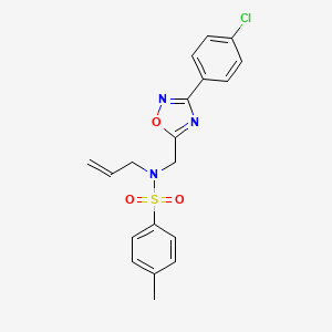 molecular formula C19H18ClN3O3S B11371592 N-{[3-(4-chlorophenyl)-1,2,4-oxadiazol-5-yl]methyl}-4-methyl-N-(prop-2-en-1-yl)benzenesulfonamide 