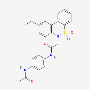 N-(4-Acetamidophenyl)-2-(9-ethyl-5,5-dioxido-6H-dibenzo[C,E][1,2]thiazin-6-YL)acetamide