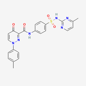 molecular formula C23H20N6O4S B11371637 1-(4-methylphenyl)-N-{4-[(4-methylpyrimidin-2-yl)sulfamoyl]phenyl}-4-oxo-1,4-dihydropyridazine-3-carboxamide 