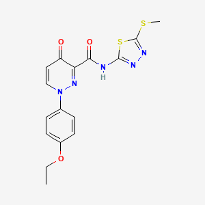 molecular formula C16H15N5O3S2 B11371645 1-(4-ethoxyphenyl)-N-[5-(methylsulfanyl)-1,3,4-thiadiazol-2-yl]-4-oxo-1,4-dihydropyridazine-3-carboxamide 