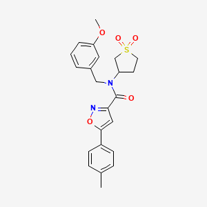 molecular formula C23H24N2O5S B11371647 N-(1,1-dioxidotetrahydrothiophen-3-yl)-N-(3-methoxybenzyl)-5-(4-methylphenyl)-1,2-oxazole-3-carboxamide 