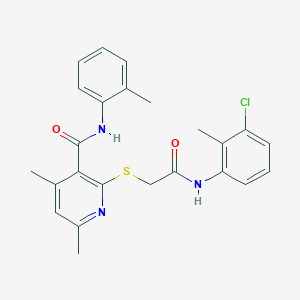 2-({2-[(3-chloro-2-methylphenyl)amino]-2-oxoethyl}sulfanyl)-4,6-dimethyl-N-(2-methylphenyl)pyridine-3-carboxamide