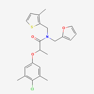 2-(4-chloro-3,5-dimethylphenoxy)-N-(furan-2-ylmethyl)-N-[(3-methylthiophen-2-yl)methyl]propanamide