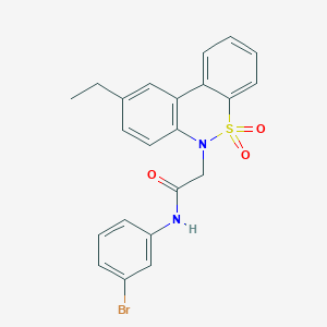 N-(3-bromophenyl)-2-(9-ethyl-5,5-dioxido-6H-dibenzo[c,e][1,2]thiazin-6-yl)acetamide