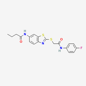 N-[2-({2-[(4-fluorophenyl)amino]-2-oxoethyl}sulfanyl)-1,3-benzothiazol-6-yl]butanamide