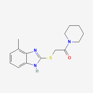 2-[(4-methyl-1H-benzimidazol-2-yl)sulfanyl]-1-(piperidin-1-yl)ethanone