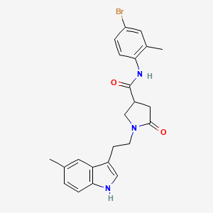 molecular formula C23H24BrN3O2 B11371721 N-(4-bromo-2-methylphenyl)-1-[2-(5-methyl-1H-indol-3-yl)ethyl]-5-oxopyrrolidine-3-carboxamide 