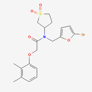 molecular formula C19H22BrNO5S B11371747 N-[(5-bromofuran-2-yl)methyl]-2-(2,3-dimethylphenoxy)-N-(1,1-dioxidotetrahydrothiophen-3-yl)acetamide 