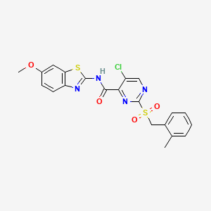 5-chloro-N-(6-methoxy-1,3-benzothiazol-2-yl)-2-[(2-methylbenzyl)sulfonyl]pyrimidine-4-carboxamide