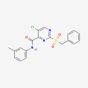 molecular formula C19H16ClN3O3S B11371767 2-benzylsulfonyl-5-chloro-N-(m-tolyl)pyrimidine-4-carboxamide 