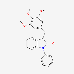 molecular formula C24H23NO4 B11371790 1-phenyl-3-(3,4,5-trimethoxybenzyl)-1,3-dihydro-2H-indol-2-one 