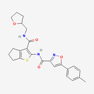 5-(4-methylphenyl)-N-{3-[(tetrahydrofuran-2-ylmethyl)carbamoyl]-5,6-dihydro-4H-cyclopenta[b]thiophen-2-yl}-1,2-oxazole-3-carboxamide