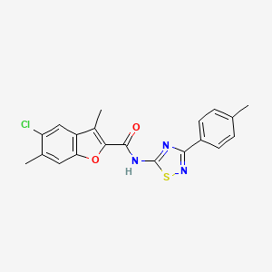 molecular formula C20H16ClN3O2S B11371839 5-chloro-3,6-dimethyl-N-[3-(4-methylphenyl)-1,2,4-thiadiazol-5-yl]-1-benzofuran-2-carboxamide 