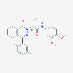 molecular formula C28H33N3O4 B11371851 N-(3,4-dimethoxyphenyl)-2-[4-(2,5-dimethylphenyl)-1-oxo-5,6,7,8-tetrahydrophthalazin-2(1H)-yl]butanamide 