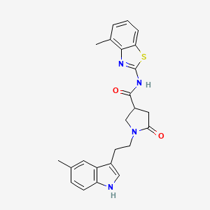 N-(4-methyl-1,3-benzothiazol-2-yl)-1-[2-(5-methyl-1H-indol-3-yl)ethyl]-5-oxopyrrolidine-3-carboxamide