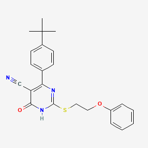 4-(4-Tert-butylphenyl)-6-oxo-2-[(2-phenoxyethyl)sulfanyl]-1,6-dihydropyrimidine-5-carbonitrile