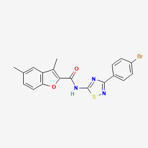 molecular formula C19H14BrN3O2S B11371891 N-[3-(4-bromophenyl)-1,2,4-thiadiazol-5-yl]-3,5-dimethyl-1-benzofuran-2-carboxamide 