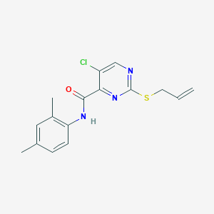 molecular formula C16H16ClN3OS B11371897 5-chloro-N-(2,4-dimethylphenyl)-2-(prop-2-en-1-ylsulfanyl)pyrimidine-4-carboxamide 