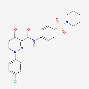 molecular formula C22H21ClN4O4S B11371904 1-(4-chlorophenyl)-4-oxo-N-[4-(piperidin-1-ylsulfonyl)phenyl]-1,4-dihydropyridazine-3-carboxamide 