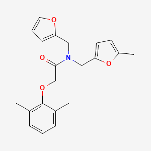 molecular formula C21H23NO4 B11371914 2-(2,6-dimethylphenoxy)-N-(furan-2-ylmethyl)-N-[(5-methylfuran-2-yl)methyl]acetamide 