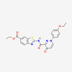 molecular formula C23H20N4O5S B11371933 Ethyl 2-({[1-(4-ethoxyphenyl)-4-oxo-1,4-dihydropyridazin-3-yl]carbonyl}amino)-1,3-benzothiazole-6-carboxylate 