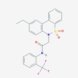 2-(9-ethyl-5,5-dioxido-6H-dibenzo[c,e][1,2]thiazin-6-yl)-N-[2-(trifluoromethyl)phenyl]acetamide