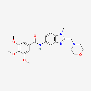 molecular formula C23H28N4O5 B11372004 3,4,5-trimethoxy-N-[1-methyl-2-(morpholin-4-ylmethyl)-1H-benzimidazol-5-yl]benzamide 